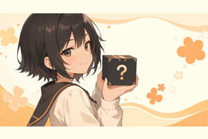 Anime girl with mystery box